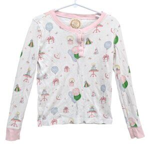 Beaufort Bonnet Company Birthday Pajama Top Girls Multi Pima Cotton Henley Sz 7